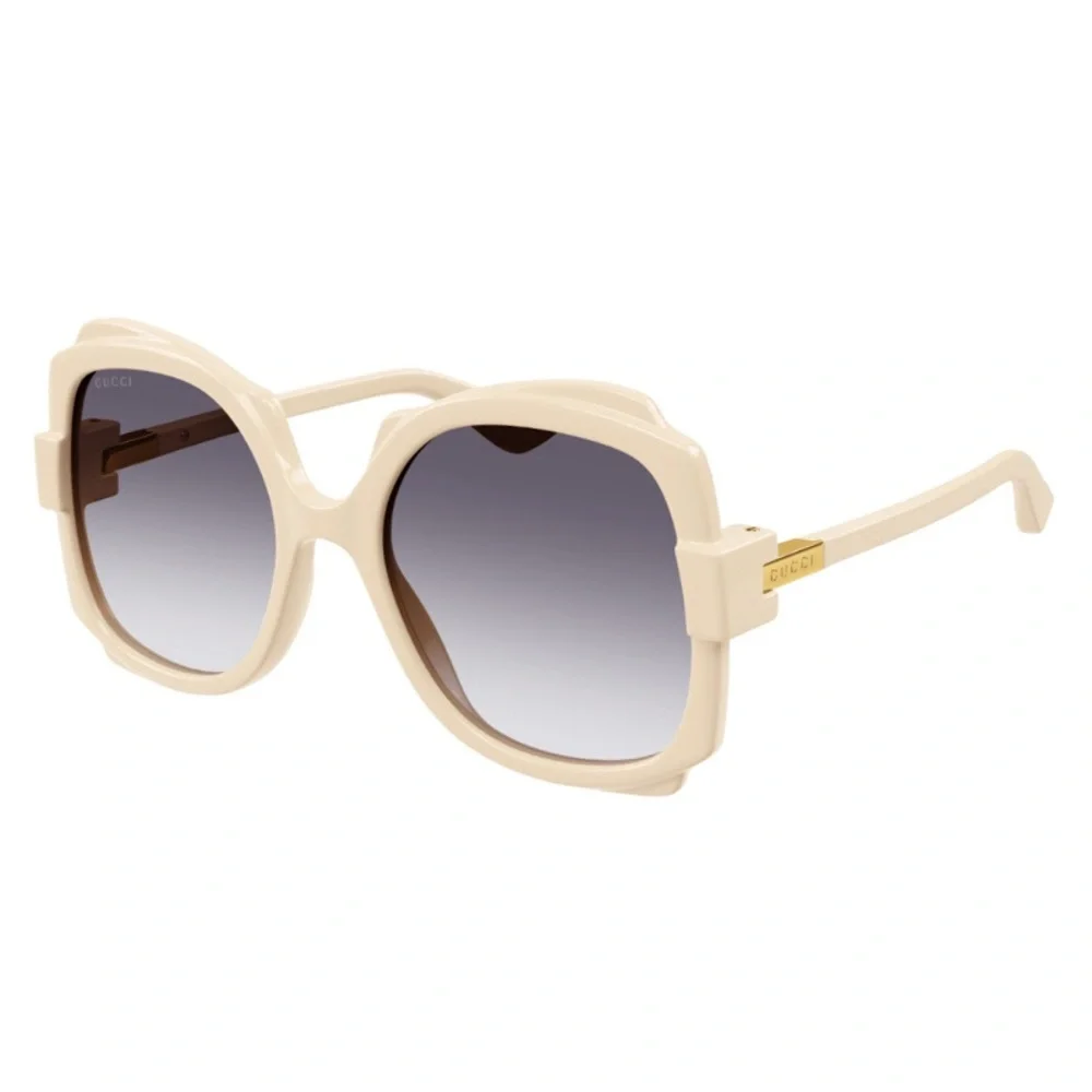 NEW GUCCI GEOMETRIC SUNGLASSES GUCCI GG1431S 004 IVORY GREY EYEWEAR